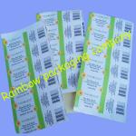 Customized Packaging Plastic Film , Transparent Barcode Self-adhesive Sticker for sale