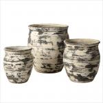 Composite Stone Garden Planter Pots Hand Carved Frost Resistant