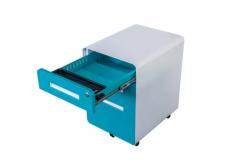 China Round Edge Ergonomic 3 Drawer Mobile Pedestal Storage Cabinet supplier