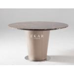 Round Italian Metal Base Marble Dining Table for sale