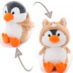 Adorable Penguin Polyester Stuffed Animals Beige Cat Costume Plushies for sale