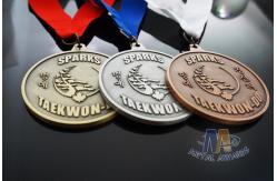 China 2D Level Round Custom Metal Sports Award Medals Recessed Textured Effect supplier