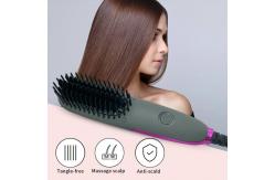 China Anti Scald  PTC Heating Electric Hair Brush Dual Voltage Anion Straightener Comb For Women supplier