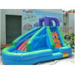 Children Outdoor Inflatable Water Slides , Mini Water Pool Slide for sale