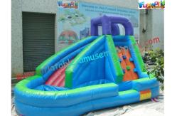 China Children Outdoor Inflatable Water Slides , Mini Water Pool Slide supplier