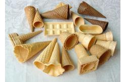 China Multi Shape Coloured Ice Cream Sugar Cone , Chocolate Covered Waffle Cones supplier