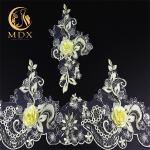 Decorative Polyester 3D Flower Lace Trim 25cm Width Handmade knitted Lace Edging for sale