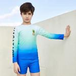 Gradual Blue 3PCS Swimwear Set Boy Split Lively Outdoor Long Sleeve Boys Swimwear for sale