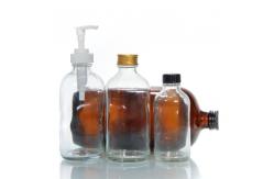 China 15ml 30ml Airless Boston Glass Lotion Bottles With Black Polycone Cap supplier