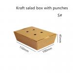 Salad Kraft Paper Take Away Box Microwavable Disposable With Punches for sale