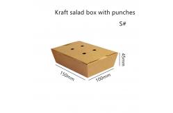 China Salad Kraft Paper Take Away Box Microwavable Disposable With Punches supplier