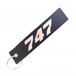 Bold 747 Embroidered Keychain Set | Dual-Color Retro & Modern Styles | Aviation Collector's Gift for sale