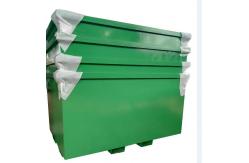 China Outdoor Stackable Steel Scrap Bin Industrial Waste Chain Lift Bins Skip Hopper supplier