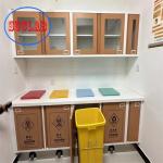 Three Section Slider Hospital Medical Cabinet Malaysia Stainless Steel Handles Adjustable Shelves for sale
