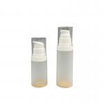 Transparent PP Airless Bottle Pump 30ml 50ml Wooden Pattern Silk Screen for sale
