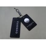 Printed Paper Hang Tags For Clothing Line Plastic Seal Tag UV Coating Silver Foil Logo for sale