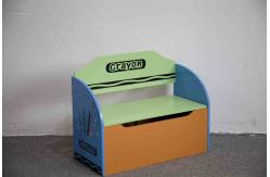 China W60CM Crayon Pattern MDF Wooden Kids Toy Chest supplier