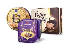 China CMYK Biscuit Tin Box With Lid Food Storage Container supplier