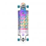 Dusters California Skateboards Felix Chrome Holographic Longboard Complete Skateboard Drop Through for sale