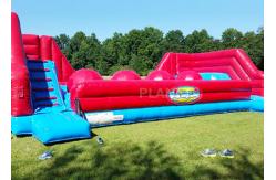 China Red Balls Inflatable Sports Games Wipe Out Interactive Obstacle Course supplier