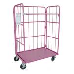 Metallic Folding Roll Cage Trolley Bright Electro Zinc Plated Finish for sale