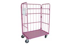 China Metallic Folding Roll Cage Trolley Bright Electro Zinc Plated Finish supplier