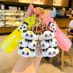 2 Pcs Black White Panda And Pink Pig Keychain Charms For Women Kids Kawaii Backpack Accessories for sale