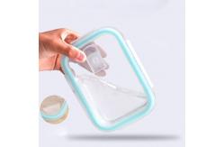 China Microwave Oven Safe High Borosilicate Glass Lunch Box With Plastic Lid supplier