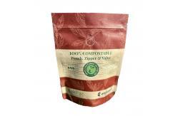 China Biodegradable Food Packaging Pouch With Zipper Brown Craft Paper Laminated supplier