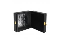 China PU Leather Caviar Packaging Gift Box With Gold Foil supplier