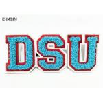Felt Material Letter Combination Chenille Varsity Letter Patches Red , Blue Colour for sale