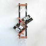 Unique Vertical Decorative Wine Rack Wall Mounted , Hanging Stemware Glass Holder for sale