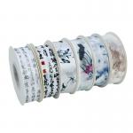 Chinese style ribbon, ink wash, chiffon ribbon, polyester ribbon, cake, flower ribbon, baking, calligraphy style, handmade DIY strap for sale