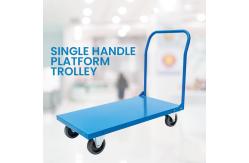 China OEM Heavy Duty Platform Trolley 500kg Flatbed Push Cart Single Handle supplier