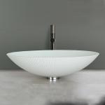 Scratch Resistant Glass Basin For Easy Cleaning And Modern Look Matt White for sale