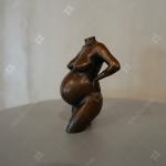 Bronze Sculpture Pregnant Woman By Casting with Patina Finish