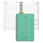 Custom 4.25X6.75inch Mini Weekly Planner 2023 2023 Green PU Cover for sale