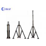 Mobile Telescopic Mast Pole , Portable Antenna Mast Tripod With Wheels for sale