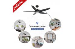 China Black LED Ceiling Fan With Dimmable Light 5 Plastic Blades Remote Control supplier