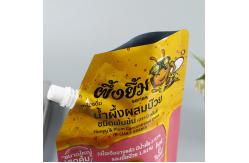 China Custom Biodegradable Plastic Aluminum Foil Spout Pouch Straw Fruits Juice Pouch Bag supplier