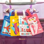 Cartoon Silicone Travel Luggage Tag with Belt Strap Food Grade and Style Card Holder for sale