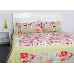 Geometric Quilted Patchwork Bedspreads 3 Pcs Cotton Velvet Embroidered for sale