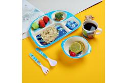 China Bamboo Fiber Childrens Dinner Set With Cute Animal Design And FDA Level supplier