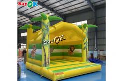 China Customized Coconut Tree Inflatable Bounce House 0.55mm PVC Tarpaulin Material supplier