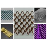 Solid Metal Decorative Mesh Curtain Coil Chain Link Drapery Multi Coloured for sale