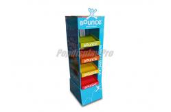 China Bouncing Ball Toys Custom Cardboard Floor Displays With 4 Slant Tiers supplier