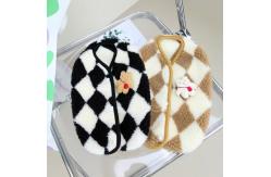 China Diamond Argyle Pattern Pet Coat Warm Winter Apparel Brown Black supplier
