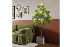 China Artificial cassia flowering tree yellow home deco hotel office potted tree supplier