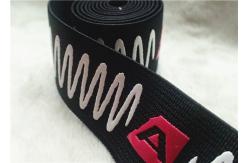 China Smooth Feel Shiny Surface Jacquard Elastic Band With Screen Printing Silicon Logo supplier