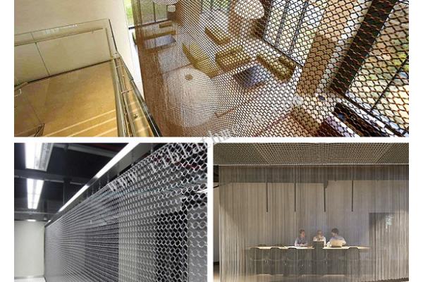 Stainless 316 Architectural Wire Mesh Panels For Blind Metal Drapery Wall